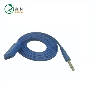 Φ6.35mm دوبارہ قابل استعمال الیکٹرو سرجیکل گراؤنڈنگ مریض پیڈ پلیٹ کنیکٹنگ کیبلز